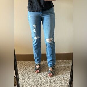 Women's Blue Distressed Jeans